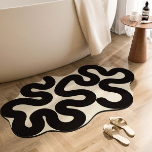 MLADEN Super Absorbent Bathroom Mat Non-Slip Diatom Mud Toilet Pad Quick-Drying Floor Mat Home Bath Mat