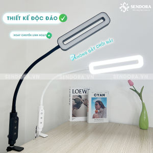 Đèn LED Nail tròn kẹp bàn đèn kẹp bàn học tập bảo vệ mắt cao cấp Sendora
