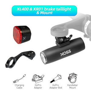 XOSS XL-400 Bike Headlight Torch Light Waterproof USB Rechargeable Bicycle Front Light 400 LM Cycling LED Headlight 2000 mAh Flashlight MTB Handle Lamp