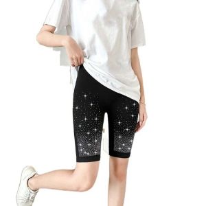 QIWANBA19 ตัวอักษรเพทาย กางเกงโยคะยกสะโพก อีลาสติก ถุงน่องรัดเอว เลกกิ้งสตรี อีลาสติก กางเกงขายาว กางเกงโยคะคริสตัล สำหรับผู้หญิง