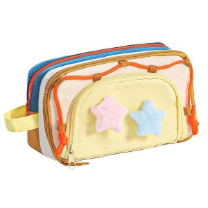 MKEB  Storage Y2K Star Stationery Bag Large Capacity 7 Multilayer Ins Pencil Pouch Sweet Cosmetics Card Pen Korean Pencil Case Stationery Holder