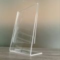 ป้ายอะคริลิคตั้งโต๊ะ A6 แนวตั้ง 10.5 x15.5cm อะคริลิคใส โชว์ 1 ด้าน ทรง L. 