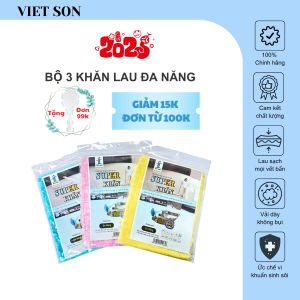 Bộ 3 Khăn Lau Bếp Việt Son Siêu Sạch