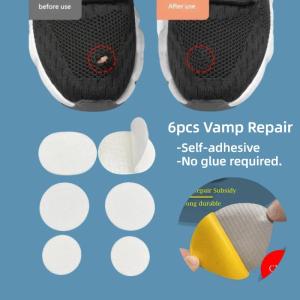 6pcs Vamp Repair Heel Insole Self-adhesive Sports Shoes Patches  Microfiber Leather Hole Patch