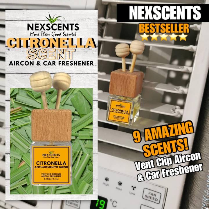 NEXSCENTS CITRONELLA Aircon Freshener Vent Clip Diffuser 8ml Essential