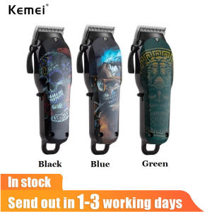 Kemei Wireless salon hair clipper professional hair trimmer men electric powerful motor hair cutting machine lithium battery 100v-240v