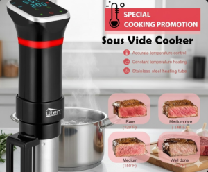 [SG Stock] 1100W Smart Sous Vide Cooker Precision Immersion Circulator | LCD Digital Display Vacuum Slow Cooker UK 3-Pin Plug