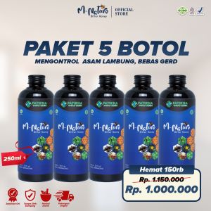 M-NATURE | MADU PROPOLIS | OBAT NYERI SENDI DAN REMATIK | PAKET 5 BOTOL 250ML | PREMIUM