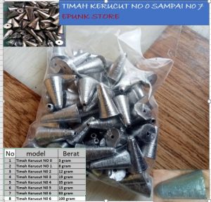 timah kerucut no 3 berat satuan 22 gram packet 500 gr