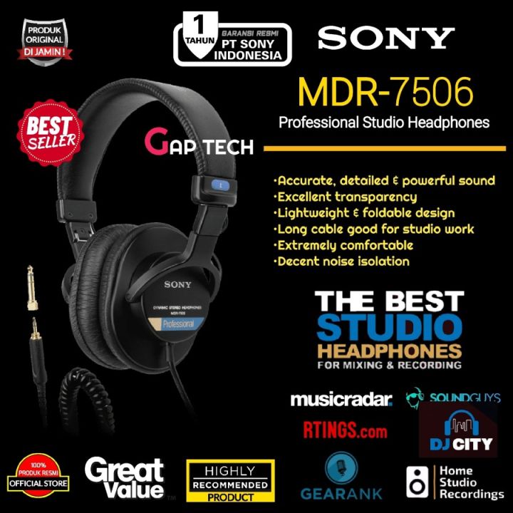 Sony MDR 7506 MDR7506 MDR 7506 Professional Studio Headphones Original Lazada Indonesia