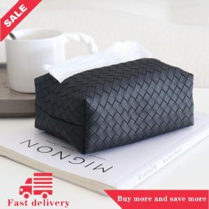 [COD] 1 hộp khăn giấy bằng da dệt Hộp đựng giấy xe hơi di động sang trọng Hộp đựng khăn ăn khách sạn nhà hàng trang trí Ins
