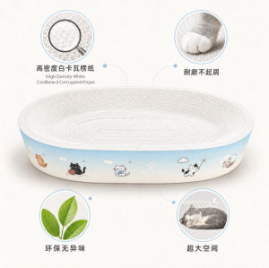 Thick White Cat Scratching Board & Bed 2-in-1 Durable Wear-ResistantSupplies