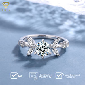 LORE Jewellery - Cincin Moissanite Lapis Emas 18K - Swallowtail Moissanite Ring 1.0 Carat [GRA Certificated and After Sales Warranty]