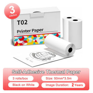 เครื่องปริ้นพกพา เครื่องพิมพ์สติ๊กเกอร์ Phomemo T02 เครื่องปริ้นสติ๊กเกอร์ ไร้หมึก พิมพ์ที่อยู่ รูปภาพ บาร์โค้ด ฉลาก Bluetooth Thermal Printer