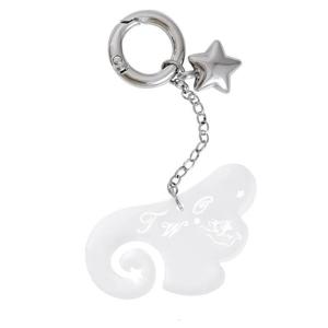 Fashionable Angel Wing Keychain Accessory Acrylic Keyring Charm for Everyday Use Unique Gift Trendy Student Accessory