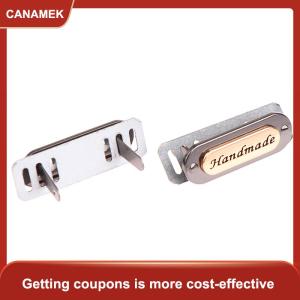 【CANAMEK】 2 cái nhãn kim loại thủ công thẻ hình bầu dục cho quần áo Quần jean túi giày đồ thủ công tự làm