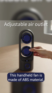 USB Rechargeable Fan Double Head Tower Fan Energy Saving Camping Fan Travel Fan Plastic Texture for Outdoor Camping