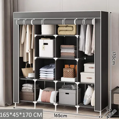 BMZAR Tủ Để Quần Áo Tủ Vải Họa Tiết Dễ Thương Tủ vải đựng quần áo tủ quần áo Tủ Vải Họa Tiết Dễ Thương Tủ Để Quần Áo Tủ Vải Quần Áo lắp đặt đơn giản thiết kế thời trang tủ quần áo sinh viên