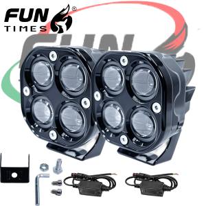 Fun Times Laser Gun Motorcycle Mini Driving Light Auxiliary Light Angel Eyes Red Blue Fog Light MDL