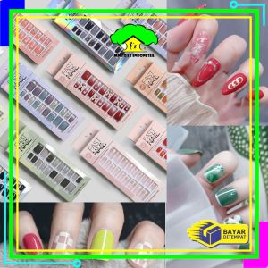 MI-K127 Kuku Palsu Nail Art Motif Wanita With Toolkit Perawatan Kuku / Fake Nail Art Sticker Hiasan Kuku Cewek Anti Air Korean Style