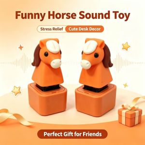 DOWNA Gấu trúc Móc khóa nút bấm Fidget Ngựa Bò Keycap hình thú có tiếng kêu Hoạt hình Âm thanh Đồ chơi giảm căng thẳng dạng bàn phím Để giảm căng thẳng.