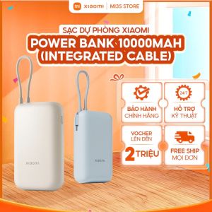 Pin Sạc Dự Phòng Xiaomi Power Bank 10000mAhTích Cáp Sạc Tích Hợp | Sạc Nhanh 22.5W Sạc 3 Thiết Bị