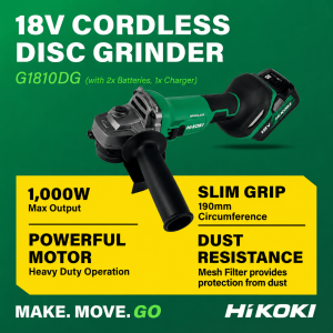 Hikoki 18V Cordless Disc Grinder - G1810DG (Bare Unit)