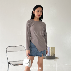 Bloobel - Lola Knit Top (BPJ052) Atasan Wanita Rajut Lengan Panjang Baju Cewek Premium Knit Blouse Polos Lebaran Idul Fitri Bukber Ramadhan Puasa