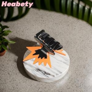 Heabety Korean Acrylic Splicing Butterfly Hair Grab For Girls Hair Claw Elegant Contrast Color Hair Clip Women Hair Accessories