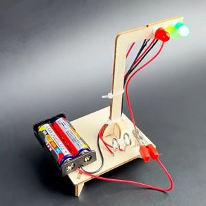 KM ชุดทดลองไฟฟ้า STEM ไฟจราจร LED 3 สี ต่อเองได้ เข้าใจง่าย เหมาะเด็ก Traffic Light DIY