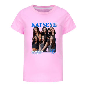 Camiseta KATSEYE T Shirt Kids Summer Short-Sleeve Tops Youth Girls Pure Cotton T-Shirt Boys Round Neck Fashion Design Clothes