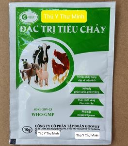 Đ.A.C T.R.I TIÊU CHẢY Goovet phân xanh phân trắng phân nhớt vàng... dùng trong chăn nuôi gói 10g