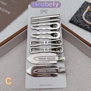 Heabety 8pcs Cô Gái Tóc pins bạc kim loại Duckbill Clip phụ nữ tóc Clips Side bangs phụ nữ phụ nữ barrettes tóc phụ kiện