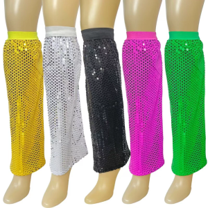 Women Flared Loose Leg Sleeve Covers Harajuku Glittering Sequins Leg Warmers Elastic Long Socks for Carnival Club Party