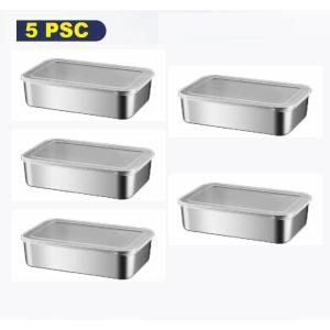 【SG Ready Stock】Stainless Steel Sealed Crisper With Lid Cover Food Storage box food preservation picnic lunch box storage container refrigerator food storage