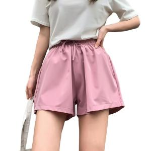 Sports Shorts Women Summer 2021 New Candy Color Anti Emptied Loose Shorts Casual Lady Elastic Waist Beach Correndo Short Pants