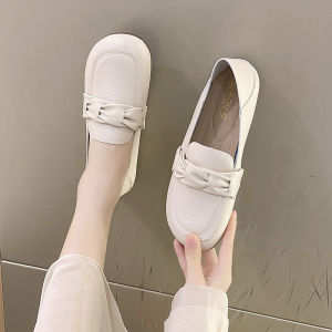 Free Shipping WomenS Flat Shoes 2026 Spring Collection Korean Style Versatile Slip-On Design Convertible Into Loafers Shallow Toe Soft Sole Soft Leather Low Heel