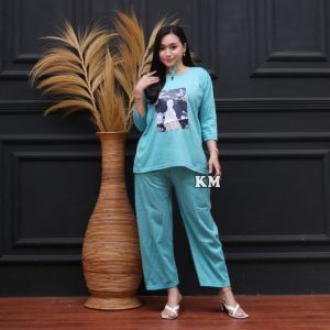 K-FASHION Innara Set Rok Bahan Polo Linen Premium Adem Tebel Baju Setelan Rok Wanita Zavika Terbaru Yunita