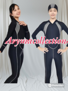 Baju renang diving lengan panjang polos/Baju renang remaja usia 10-15 thn
