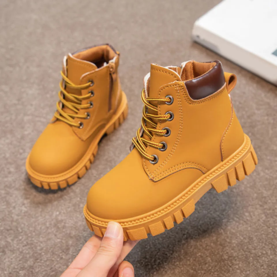 ASTELLA Children Formal Shoes Lace Up Combat Boot Classic British Style  Kids Lace Up Boots for Girls Boys Anti-slip Rubber Sole Ankle Boots for