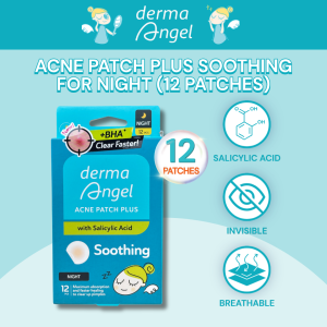 Derma Angel Acne Patch Plus with Salicylic Acid - Soothing for Night 12 Patches