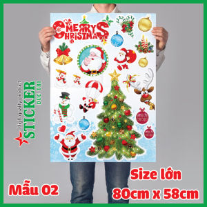 Miếng Dán Decal Trang Trí Giáng Sinh. Dùng trang trí mặt tiền gian hàng nhà cửa phòng khách...
