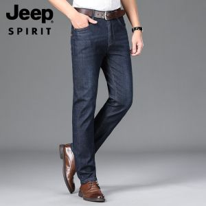 Jeep Spirit Quần jean nam mỏng và dáng rộng mới co giãn quần jean giản dị Quần Nam lớn