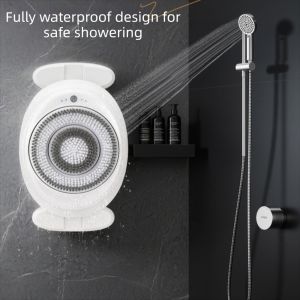 LRB81 Waterproof Electric Back Scrubber Automatic Rechargeable Intelligent Bath Brush Bath Accessory Back Rub Wall Mounted Bath Brush Shower