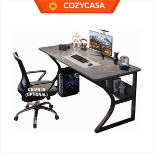 【COZYCASA】Curved Frame Computer Desk / Steel Wood Gaming Study Table
