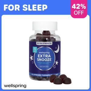 Wellspring Extra Snooze Extra Strength Melatonin for Improve Sleep Relieve Stress Gummies Gummy