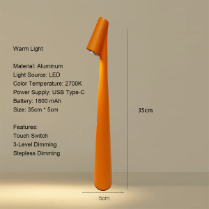 Aluminium Wireless LED Rechargeable Desk Lamp Creative Living Room Study Night Lamps Top Touch Dimming Atmosphere Desktop Decoration Light