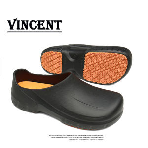 VINCENT Chef Clogs Slip Resistant Shoes Chef Shoes Nurse Shoes -Non-slip & Oil-proof Kitchen Chef Shoes for Men Hospital Operating Room Lab Medical Slippers Hotel Work Safety Shoes Size 39-48