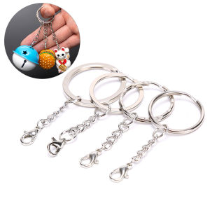 Minwen 10Pcs Set Polished Keyring Split Ring Short Keyring DIY Making Keychains