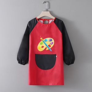 LUMIQLO Polyester Kids Painting Apron Cosplay Costume Long Sleeved Baking Bibs Waterproof Art Bibs